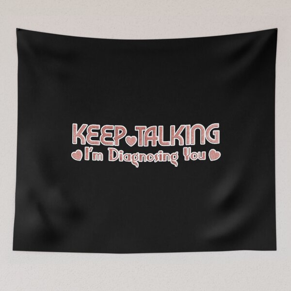Item preview, Keep Talking I'm Diagnosing You, Funny Psychology, Cat, Cat Lover, Cat lover gifts. Gold pink colour. designed and sold by MokonoKokoro.