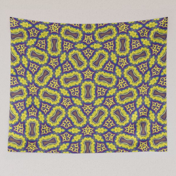 Item preview, Striking Yellow and Blue Penrose Geometric Pattern Print designed and sold by protegra.