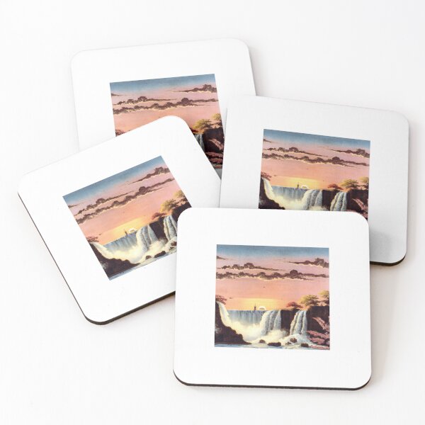 Item preview, Niagara Falls at Sunset | Ukiyo-e Japanese Print Painting designed and sold by ArtworkbyEmmy.
