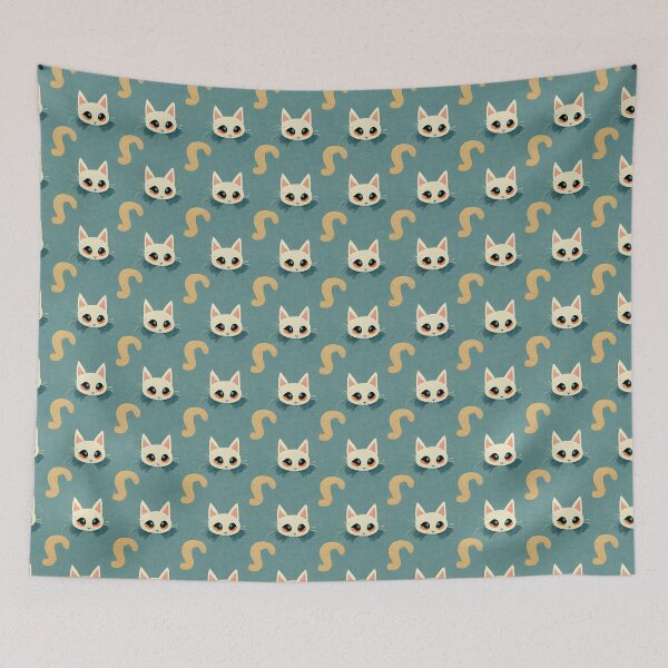Item preview, Cute Cat pattern 40 regular grid  designed and sold by KoolArtDistrict.