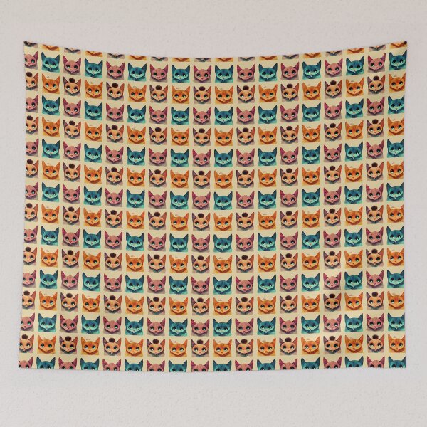 Item preview, Cute Cat pattern 41 regular grid  designed and sold by KoolArtDistrict.