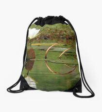White Water Lily Drawstring Bag