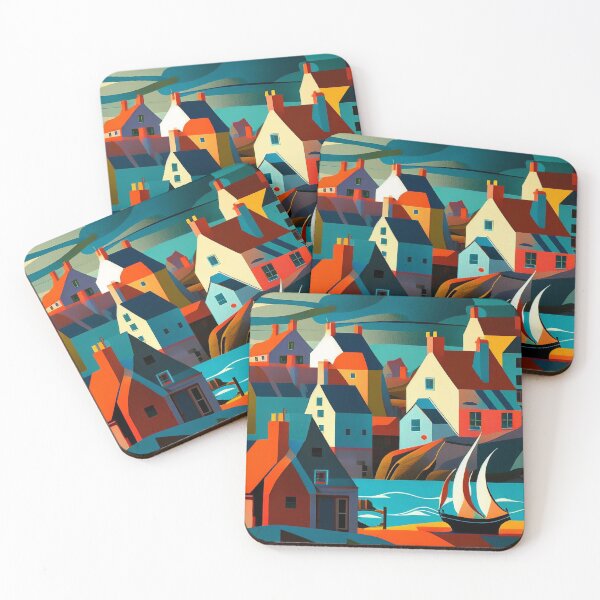Item preview, Scottish Fishing Village and Harbour colourful  designed and sold by Susan  Gallagher.