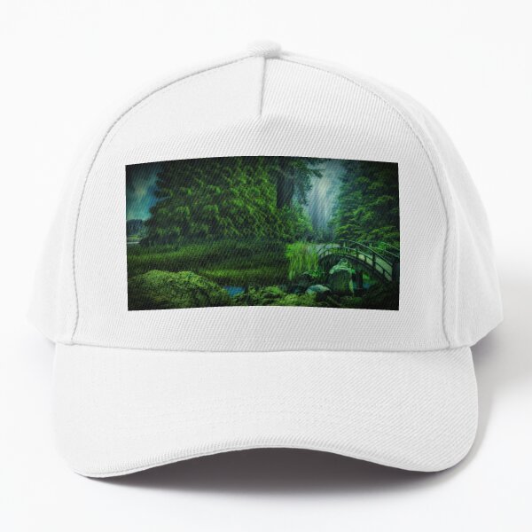 Sunset Landscape with River and Dense Forest Baseball Cap for Men Women  Hats Adjustable Denim Hat Dad Hat