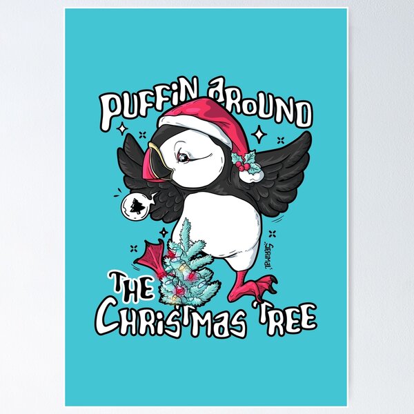 Item preview, Puffin around the Christmas tree designed and sold by SPIRIMAL.