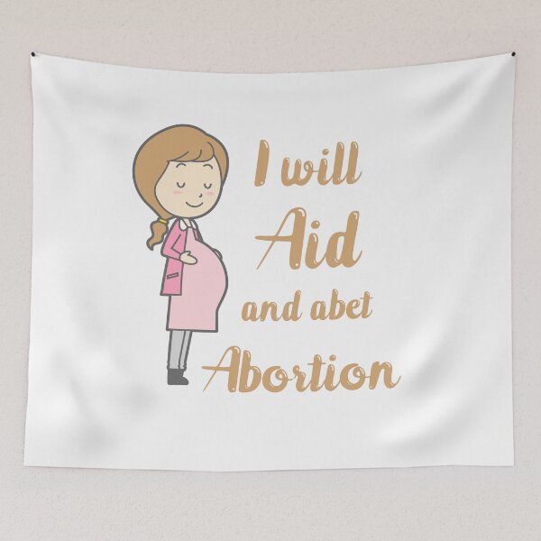 Item preview, I will aid and abet abortion quote beautiful lettering with cute pregnant women illustration designed and sold by vishalraifx.