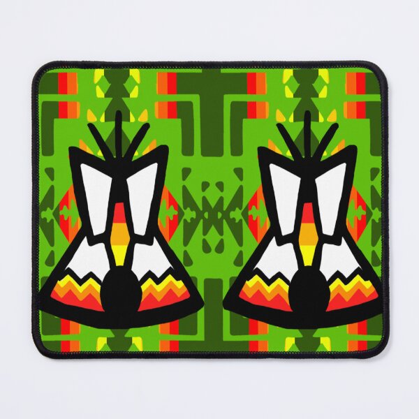 Item preview, Green / Dark Green / Fire Color / Tipi Native Blanket Print designed and sold by JMWCD.