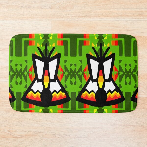 Item preview, Green  / Dark Green / Fire Color / Tipi Native Blanket Print designed and sold by JMWCD.