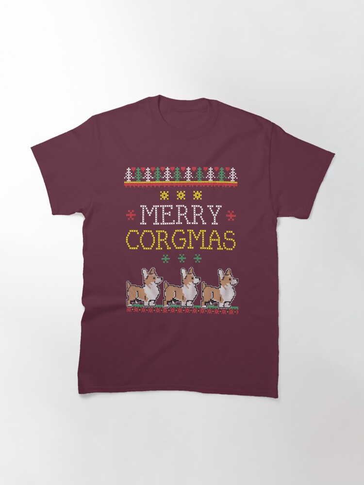 Alternate view of Merry Corgmas Tshirt Corgi Pet Dog Ugly Christmas Sweater Classic T-Shirt