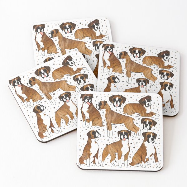 Item preview, Boxer dog illustration pattern  designed and sold by Yarafantasyart.
