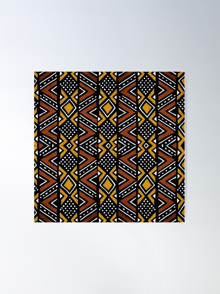 African fabric bogolan pattern high waist skirt