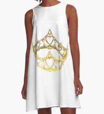 Queen of Hearts gold crown tiara by Kristie Hubler A-Line Dress
