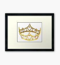 Queen of Hearts gold crown tiara by Kristie Hubler Framed Print