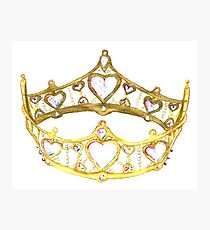 Queen of Hearts gold crown tiara by Kristie Hubler Photographic Print