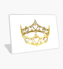Queen of Hearts gold crown tiara by Kristie Hubler Laptop Skin