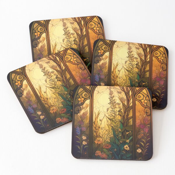 Item preview, Floral window mosaic stained glass design designed and sold by RK - Shop.