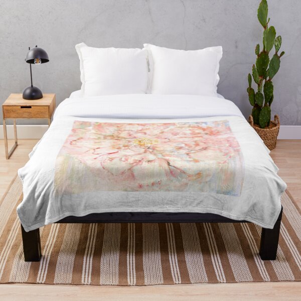 Pink Garden Rose 1 Throw Blanket