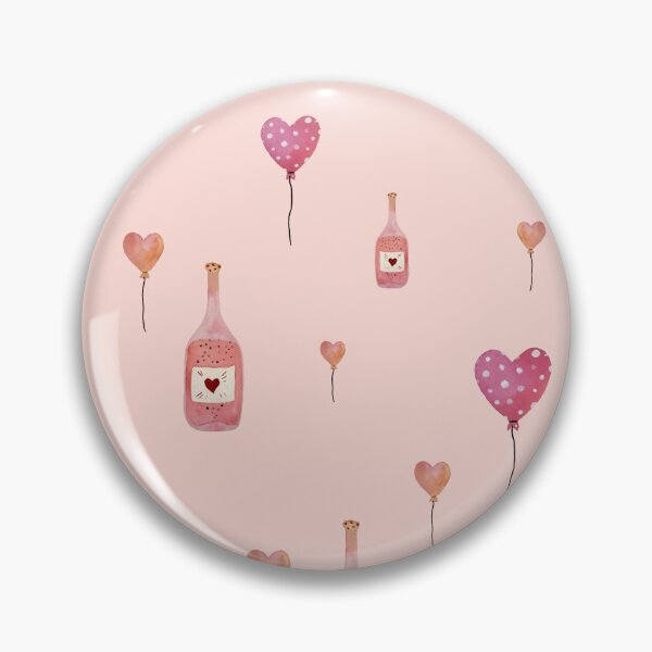 Item preview, Bottle glass heart cute love watercolor pattern pink designed and sold by Yana Mustafina | Boho Soulful Designs.