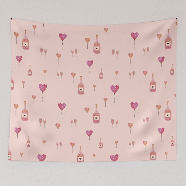 Item preview, Bottle glass heart cute love watercolor pattern pink designed and sold by Yana Mustafina | Boho Soulful Designs.