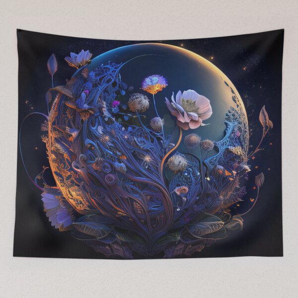 Item preview, Lunar purple flowers design designed and sold by RK - Shop.