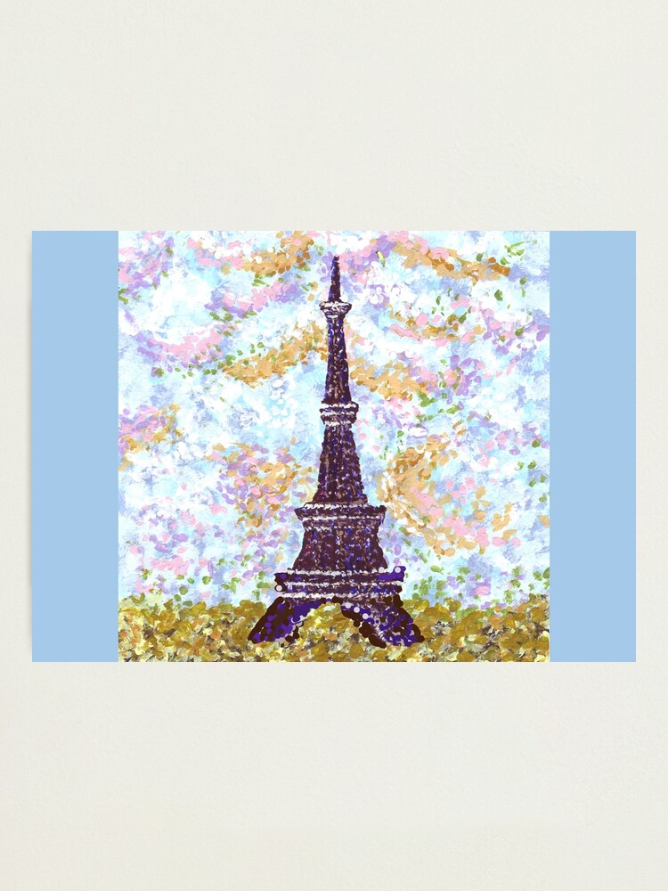 Impression Photo Le Pointillisme De La Tour Eiffel Par Kristie Hubler Par Kristiehubler Redbubble