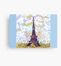 Eiffel Tower Pointillism by Kristie Hubler Metal Print