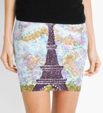 Eiffel Tower Pointillism by Kristie Hubler Mini Skirt