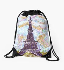 Eiffel Tower Pointillism by Kristie Hubler Drawstring Bag