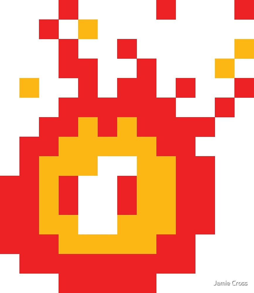 Марио Огненный в пикселях