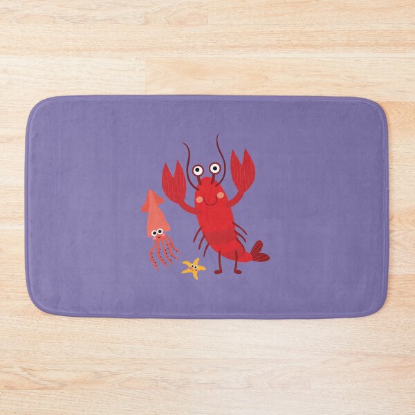 Item preview, Lobster, Squid, Starfish Cartoon Illustration designed and sold by PrintPortal.