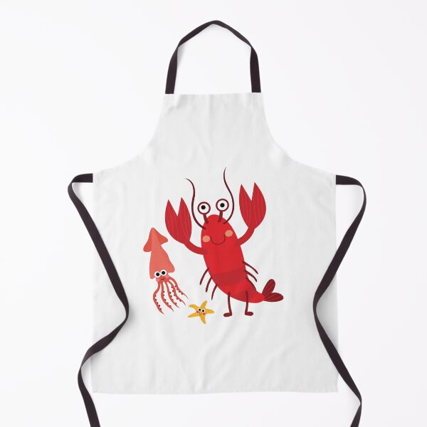Item preview, Lobster, Squid, Starfish Cartoon Illustration designed and sold by PrintPortal.