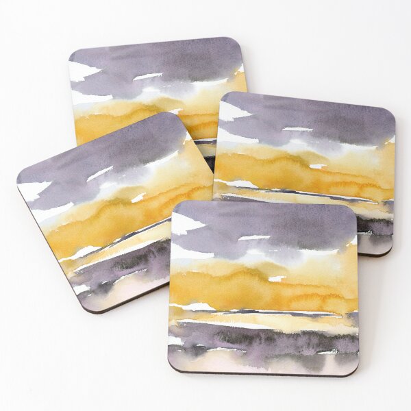 Item preview, Abstract Landscape in Purple and Dark Yellow Watercolor Painting - Vertical designed and sold by Kunrus  Nakwijitpong.