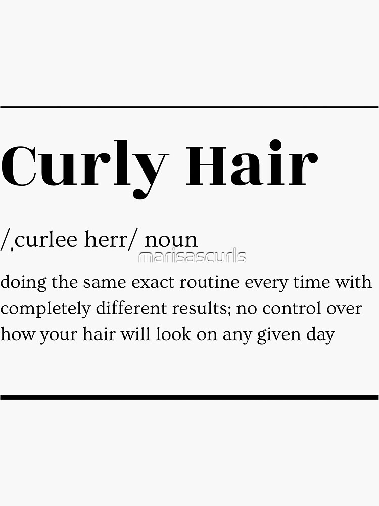 "Curly Hair Dictionary Definition" Sticker for Sale by marisascurls Redbubble