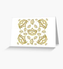 Queen of Hearts gold crown tiara tossed about by Kristie Hubler Greeting Card
