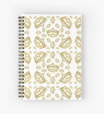 Queen of Hearts gold crown tiara tossed about by Kristie Hubler Spiral Notebook