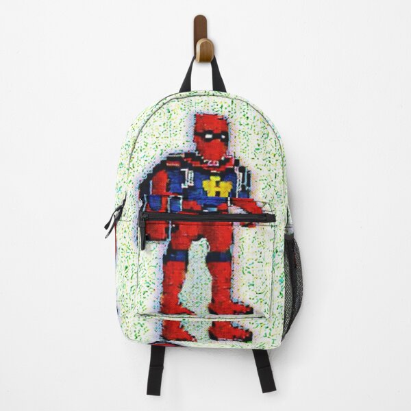 Item preview, Highly pixelated public domain superhero, glitchy green background designed and sold by spinolator.