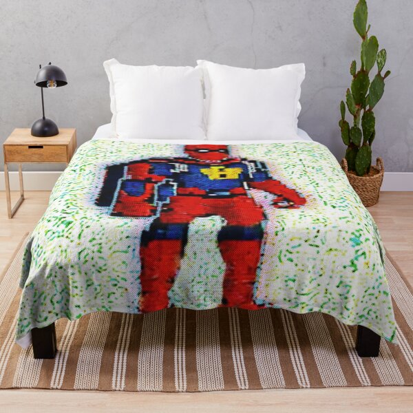 Item preview, Highly pixelated public domain superhero, glitchy green background  designed and sold by spinolator.