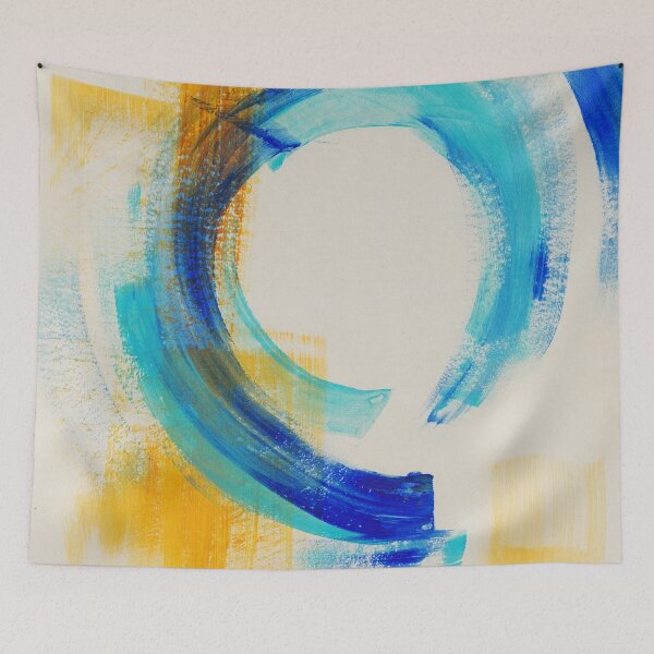 Item preview, Abstract #A106 | blue abstract circles painting designed and sold by Marco Paludet.
