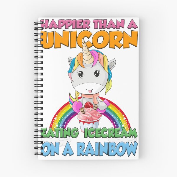 Item preview, Happier than a unicorn eating icecream on a rainbow designed and sold by Fairyjam.