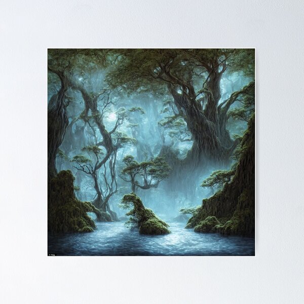 Wise Mystical Elucidative Tree Original Art Canvas Print Canvas, Poster