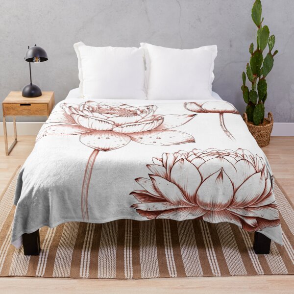 Item preview, Red Tone Water Lily Illustration In Different Angles designed and sold by StevenWhip.