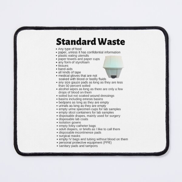 Item preview, Standard Waste List Infographic designed and sold by Caregiverology.