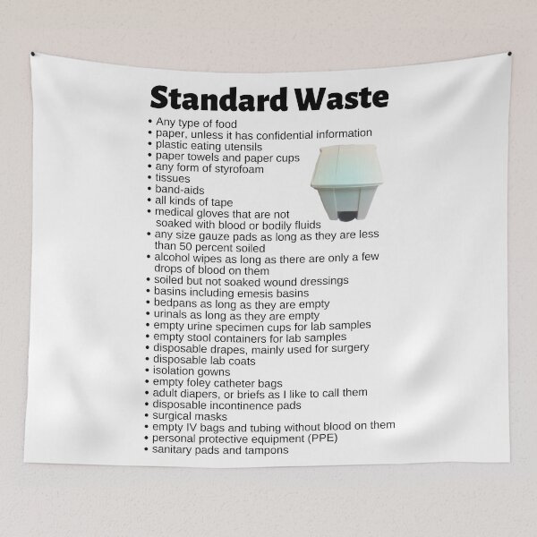 Item preview, Standard Waste List Infographic designed and sold by Caregiverology.