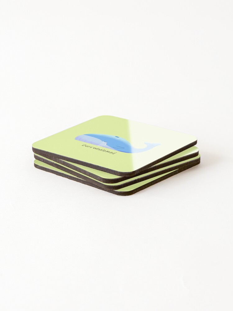 Thumbnail 4 of 5, Coasters (Set of 4), Overwhalemed designed and sold by JavaDraws.