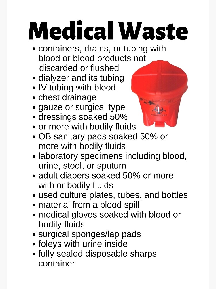 Medical Waste List Infographic&quot; Poster for Sale by Caregiverology 