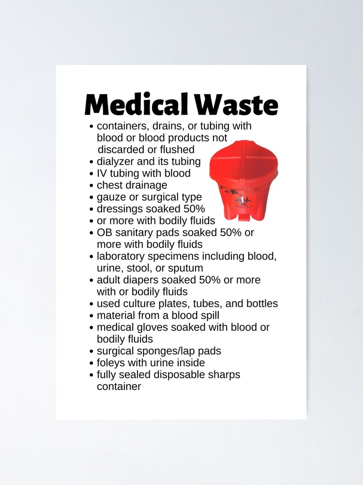 Medical Waste List Infographic&quot; Poster for Sale by Caregiverology 