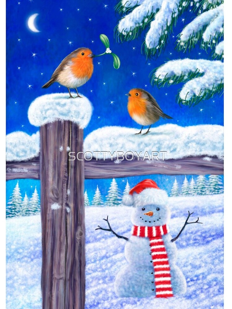 Thumbnail 4 of 4, iPhone Case, SNOWMAN AND ROBINS designed and sold by SCOTTYBOYART.