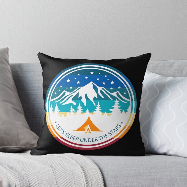 Item preview, Sleep Under the Stars Sunset Badge designed and sold by Rooster Syndicate.