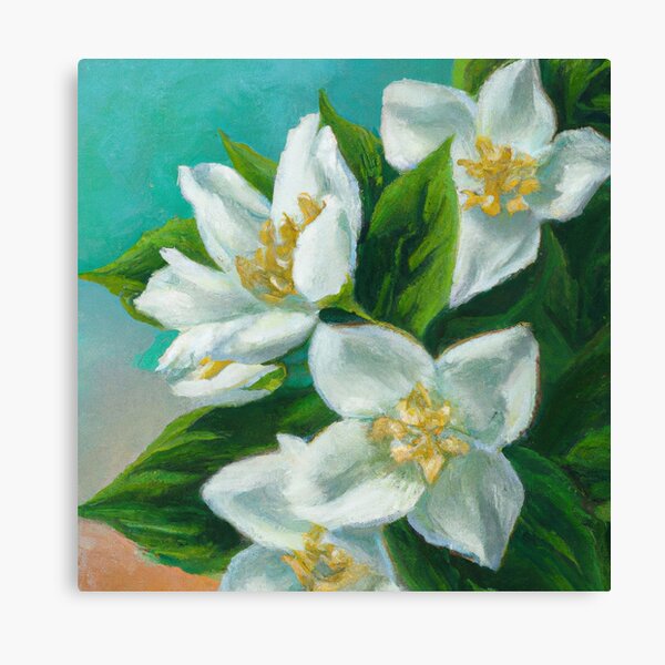 White Jasmine Flowers by Firina - Wrapped Canvas Photograph Ebern Designs Size: 48 H x 32 W x 1.25 D
