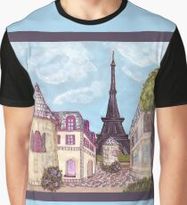 Paris Eiffel Tower inspired impressionist landscape by Kristie Hubler Graphic T-Shirt